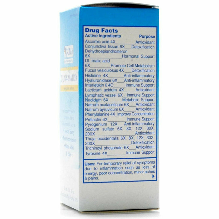 Guna Matrix 30 mL drug facts label