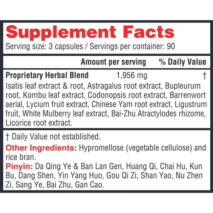 Health Concerns Astra Isatis 270 capsules supplement facts label