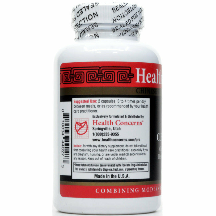Health Concerns Clear Heat 90 capsules suggested use label