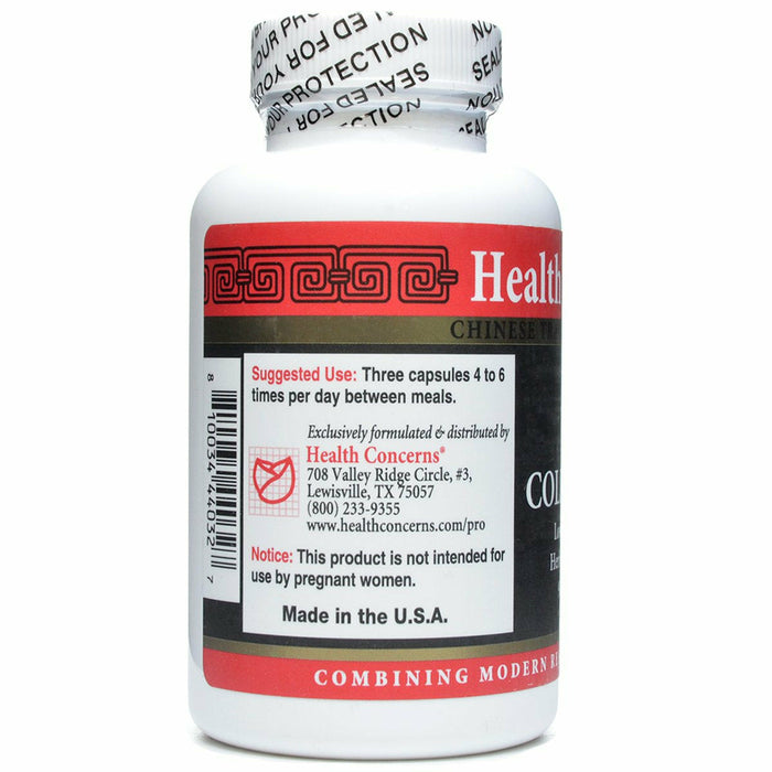 Health Concerns Cold Away 90 capsules suggested use label