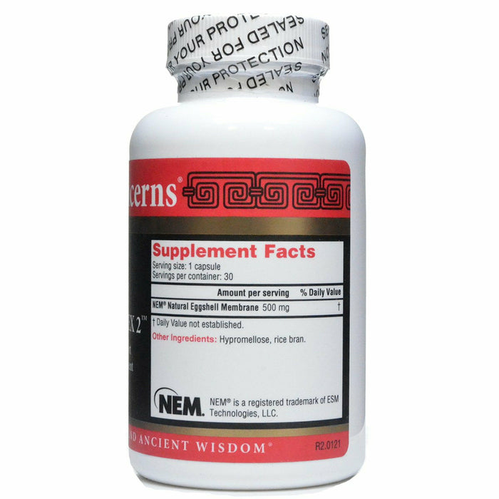 Health Concerns Collagenex 2 30 capsules supplement facts label