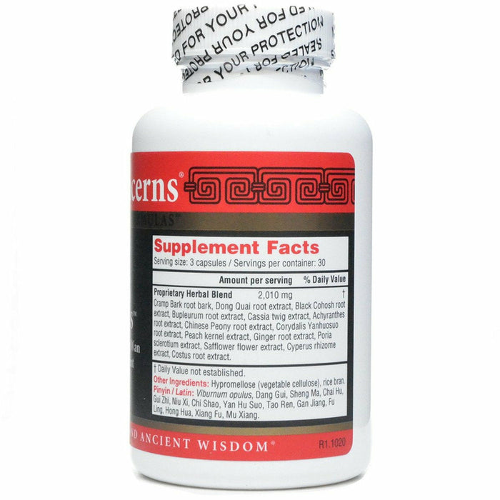 Health Concerns Cramp Bark Plus 90 capsules supplement facts label