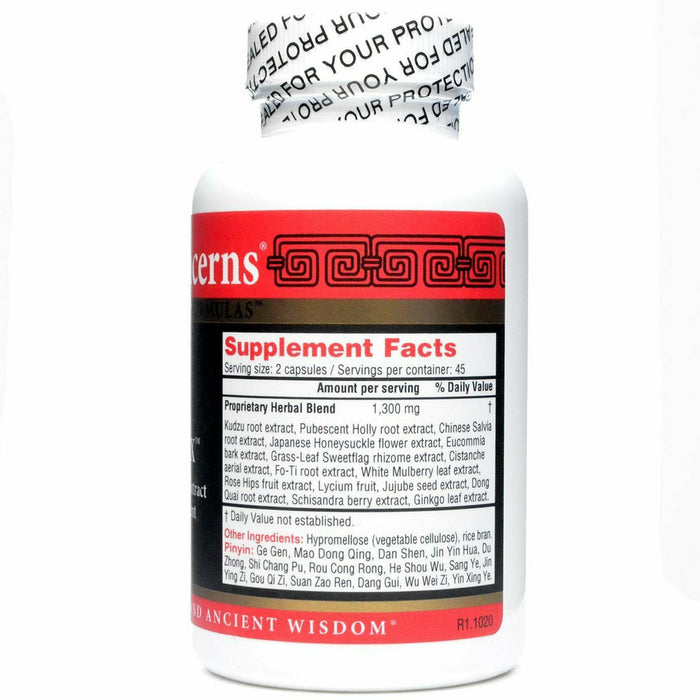 Health Concerns Flavonex 90 capsules supplement facts label