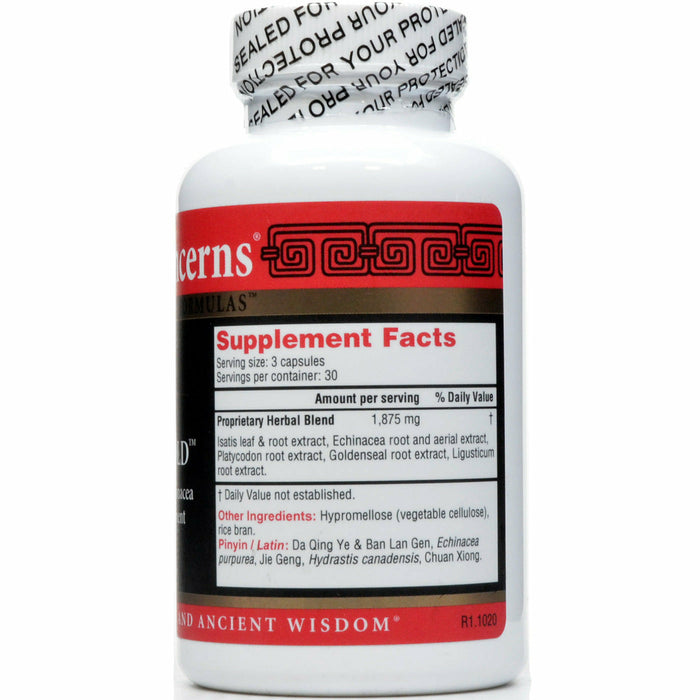 Health Concerns Isatis Gold 90 capsules supplement facts label