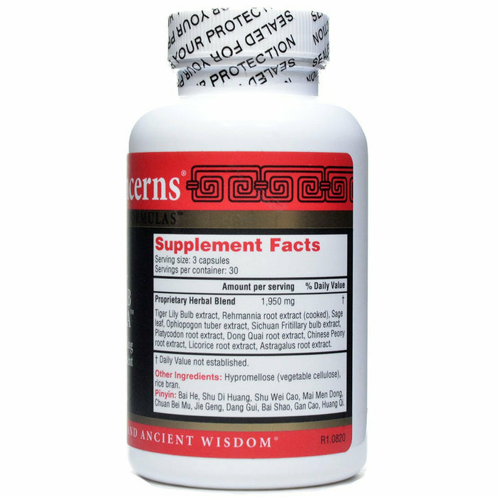 Health Concerns Lily Bulb 90 capsules supplement facts label