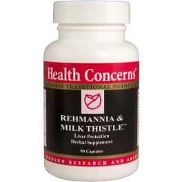 Health Concerns Rehmannia & Milk Thistle, 90 capsules, front of bottle
