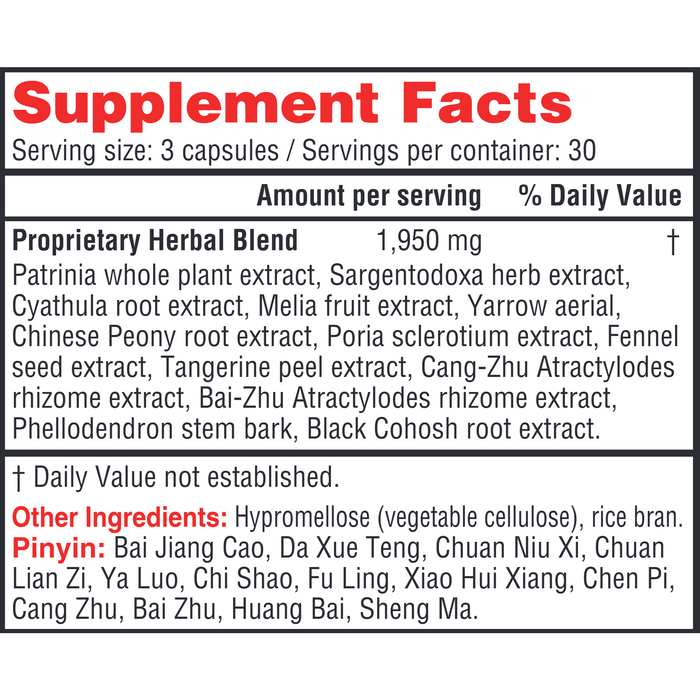Health Concerns Unlocking Formula 90 capsules supplement facts label