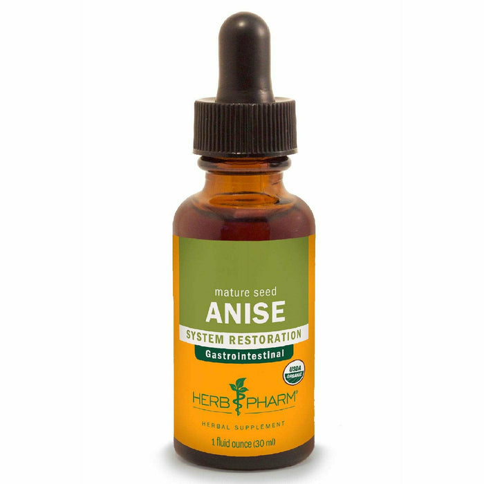 Herb Pharm Anise (Pimpinella anisum), 1 fl oz, front of dropper bottle