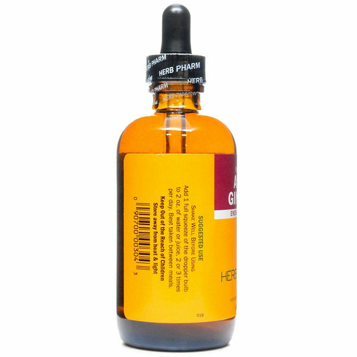 Herb Pharm Asian Ginseng 4 fl oz suggested use label