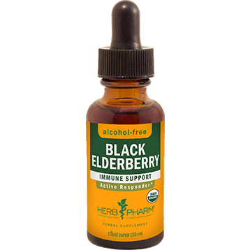 Herb Pharm Black Elderberry Alcohol-Free, 1 fl oz, front of dropper bottle