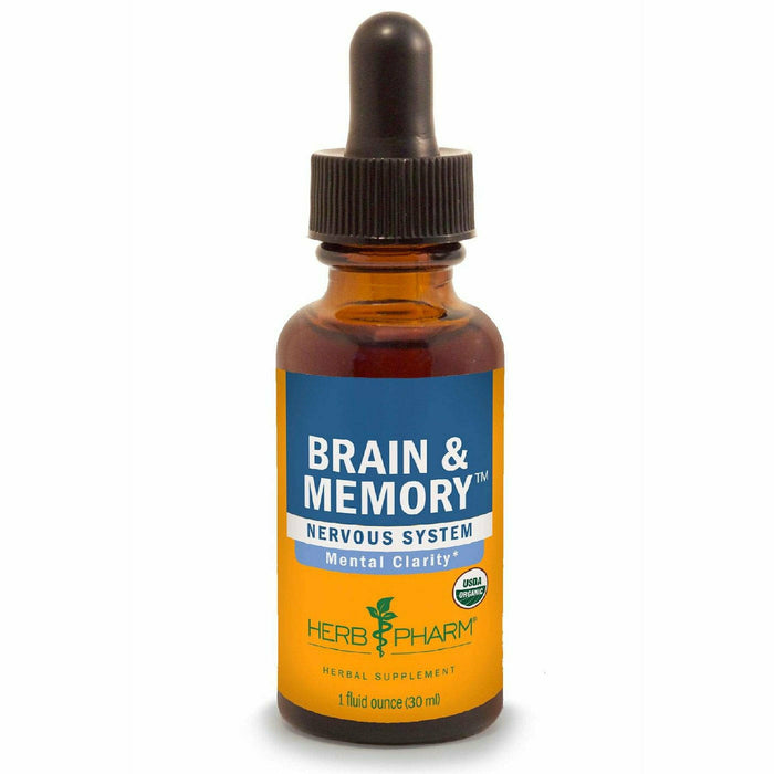 Herb Pharm Brain & Memory Tonic Compound, 1 fl oz, front of dropper bottle