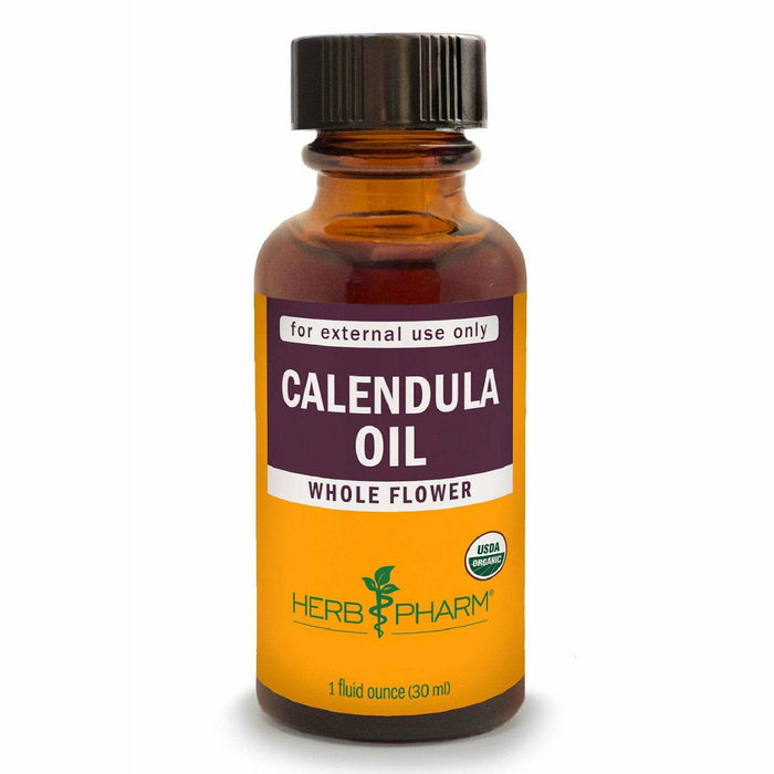 Herb Pharm Calendula Oil, 1 fl oz, front of dropper bottle
