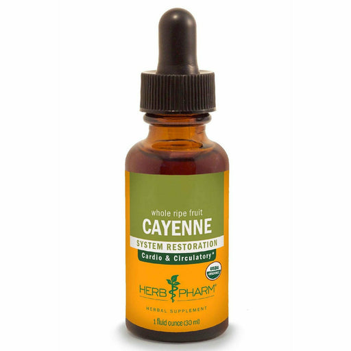 Herb Pharm Cayenne, 1 fl oz, front of dropper bottle