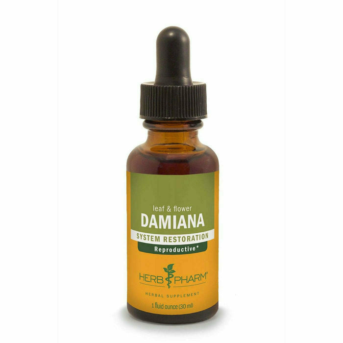 Herb Pharm Damiana, 1 fl oz, front of dropper bottle