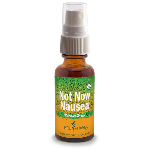 Herb Pharm Herbs on the Go Not Now Nausea Spray, 1 fl oz, front of spray bottle