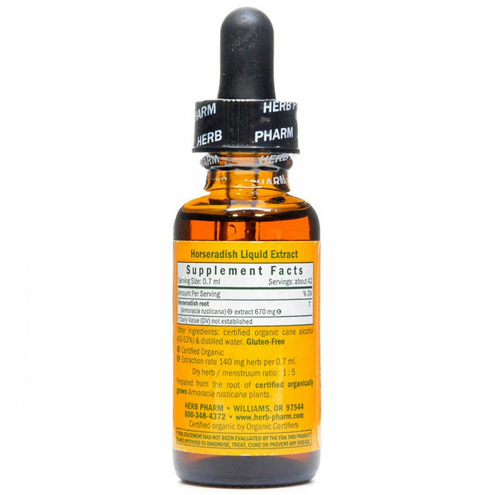 Herb Pharm Horseradish 1 fl oz supplement facts label