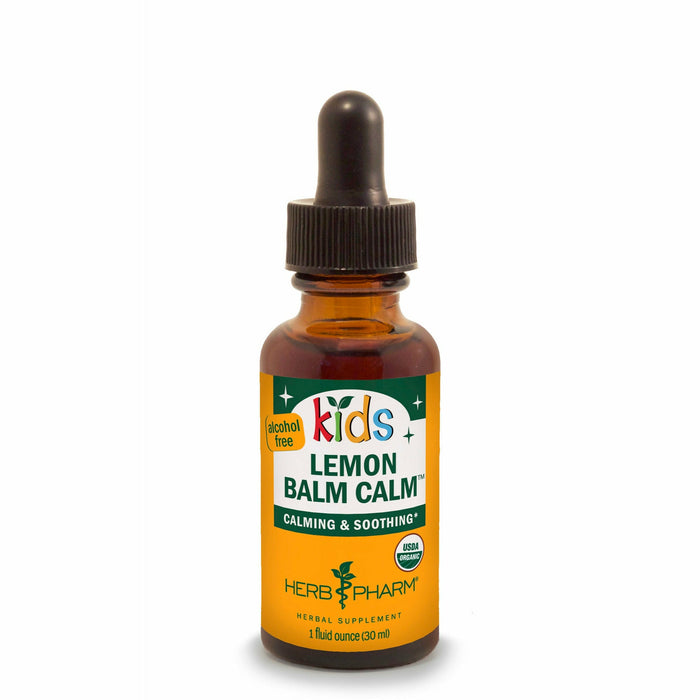 Herb Pharm Kids Lemon Balm Calm, 1 fl oz, front of dropper bottle