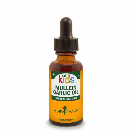 Herb Pharm Kids Mullein Garlic Oil, 1 fl oz, front of dropper bottle