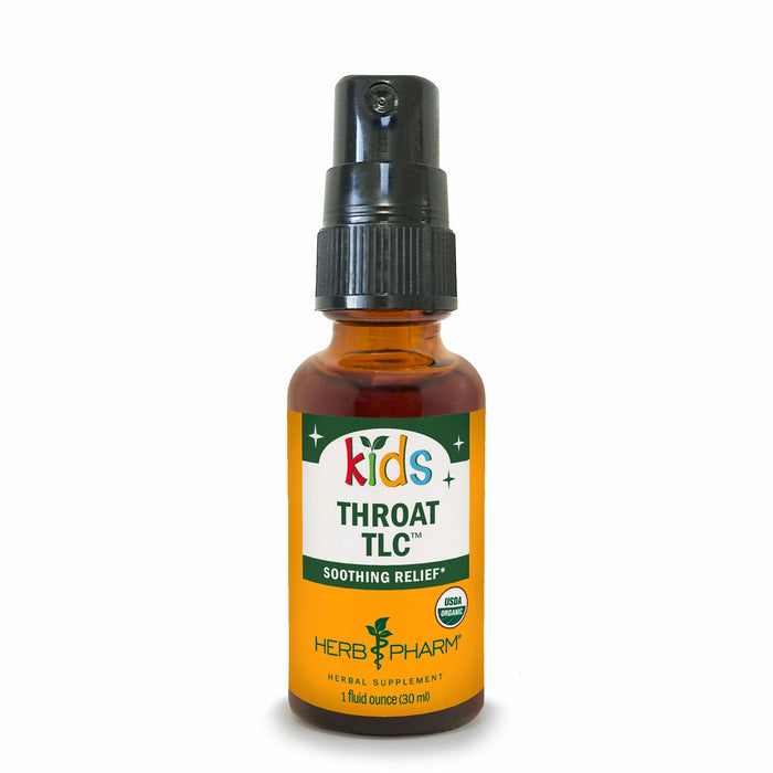 Herb Pharm Kids Throat TLC, 1 fl oz, front of dropper bottle