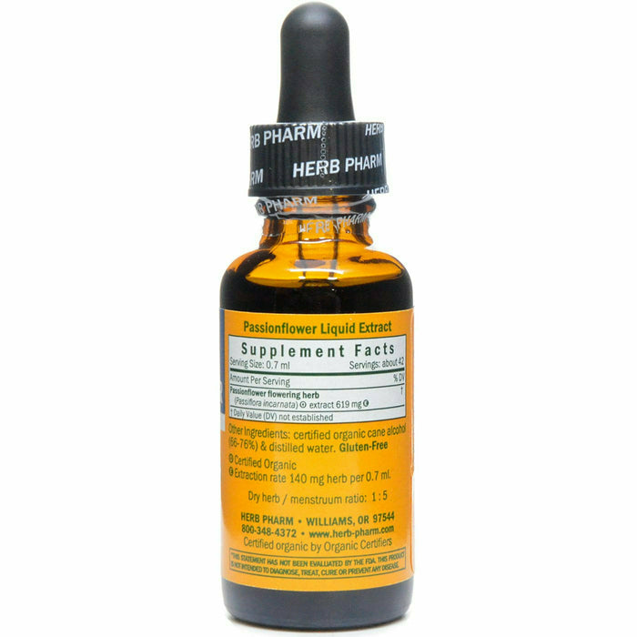 Herb Pharm Passionflower 1 fl oz supplement facts label