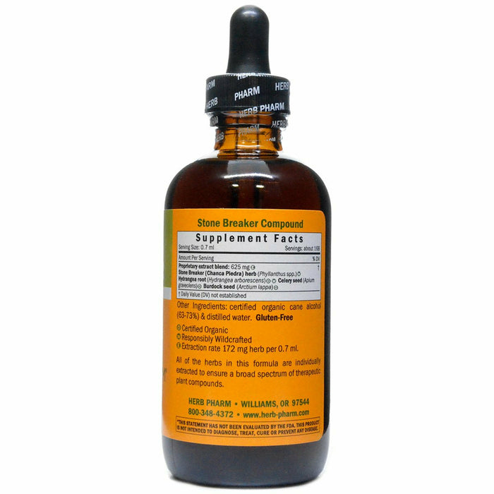 Herb Pharm Stone Breaker Compound 4 fl oz supplement facts label