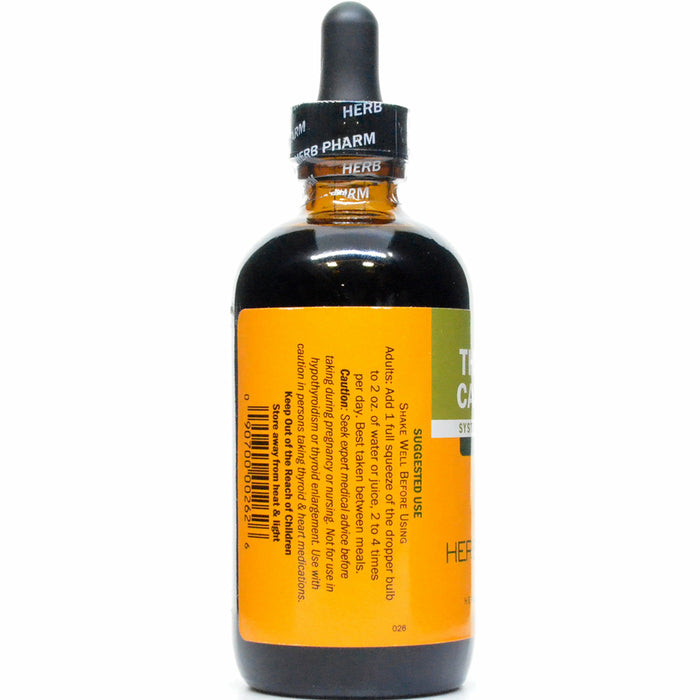 Herb Pharm Thyroid Calming Compound 4 fl oz suggested use label