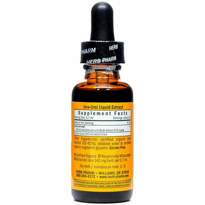 Herb Pharm Uva-Ursi 1 fl oz supplement facts label