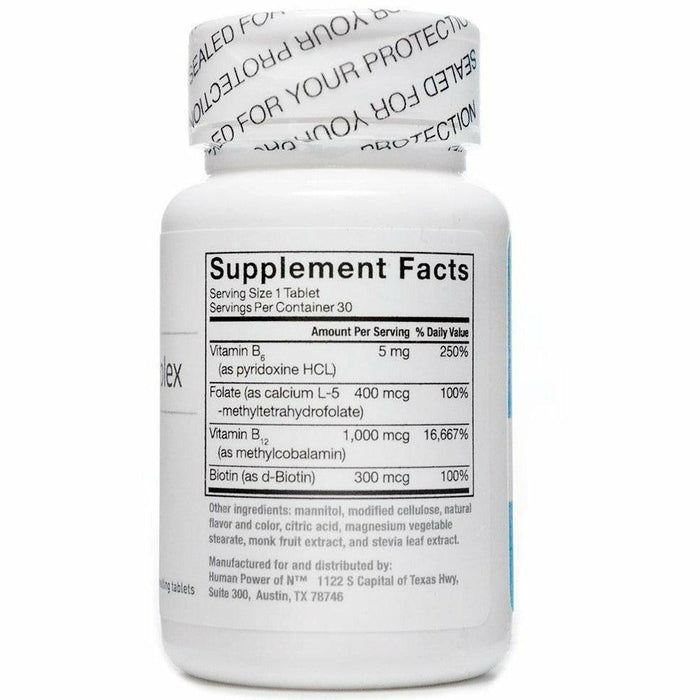 HumanN Active B-Complex 30 tablets supplement facts label