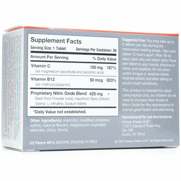 HumanN Neo40 30 tablets supplement facts label