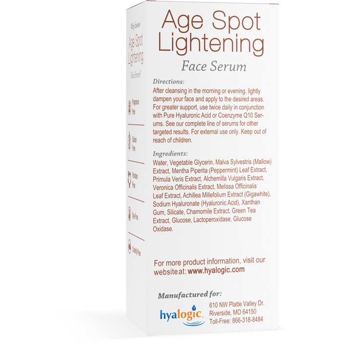 Hyalogic Age Spot Lightening Serum 1 fl oz box label