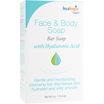Hyalogic Face & Body Bar Soap, 4 oz, front of box