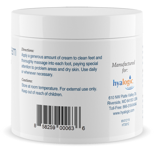 Hyalogic HA Intensive Foot Cream 4 oz back label