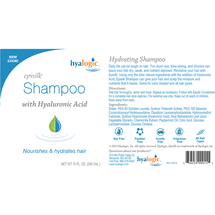 Hyalogic Hyaluronic Acid Shampoo 10 fl oz full label