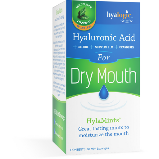 Hyalogic HylaMints Dry Mouth Lozenges, 60 lozenges, front of box