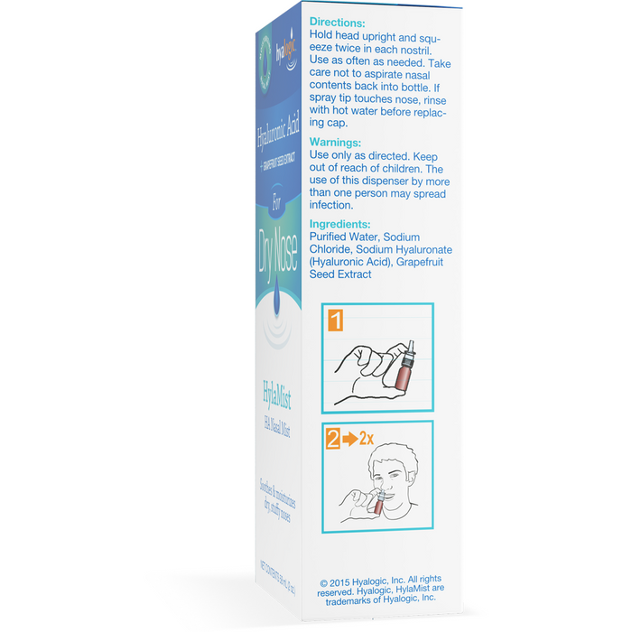 Hyalogic HylaMist for Dry Nose 2 fl oz box label