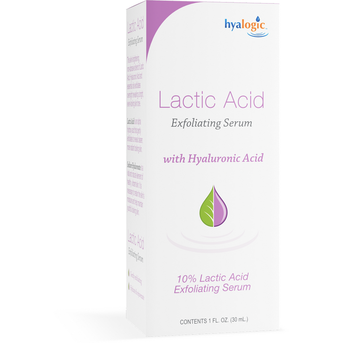 Hyalogic Lactic Acid Exfoliating Serum, 1 fl oz, front of box