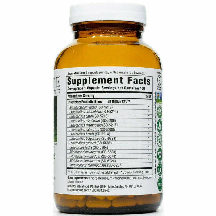 Flora 20-14 Ultra Strength 120 capsules by Innate Response, Supplement Facts label