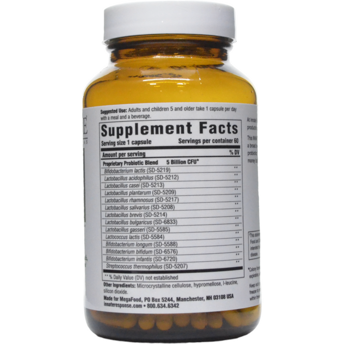 Flora 5-14 Complete Care 60 capsules by Innate Response, Supplement Facts label