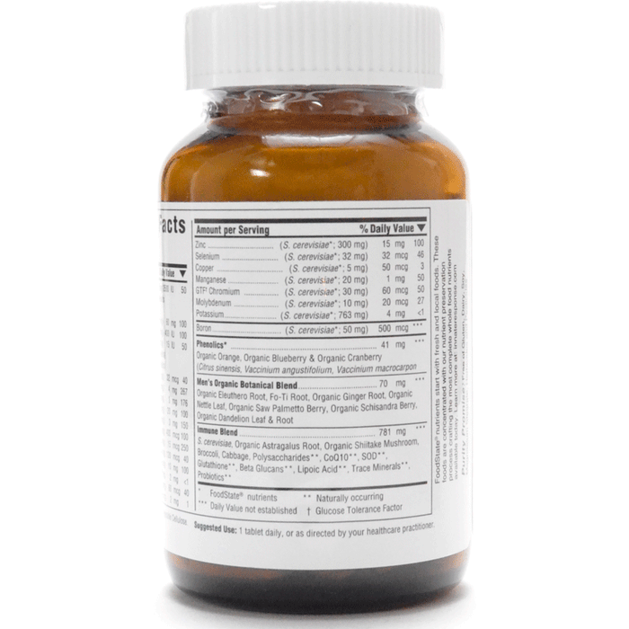 Innate Response Men's One Daily Iron Free 60 tablets supplement facts label 2