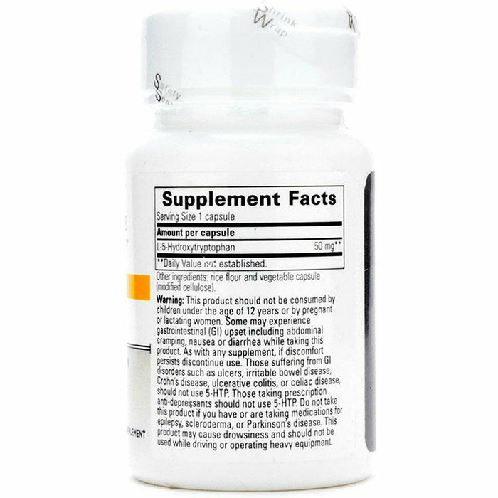Integrative Therapeutics 5-HTP 50 mg 60 capsules supplement facts label