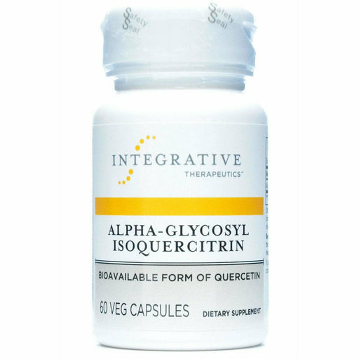 Integrative Therapeutics Alpha-Glycosyl Isoquercitrin, 60 vegetarian capsules, front of bottle