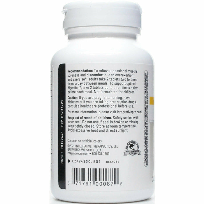 Integrative Therapeutics Bio-Zyme 200 tablets suggested use label