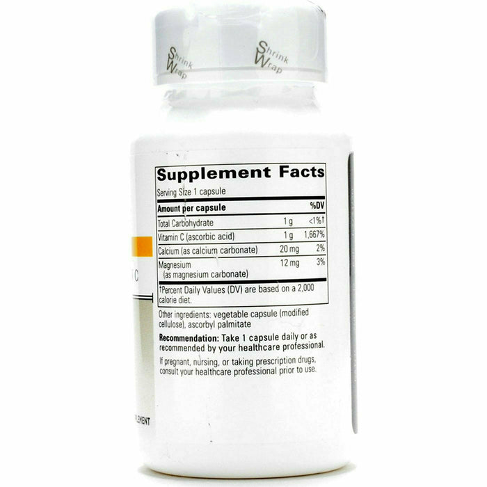 Integrative Therapeutics Buffered Vitamin C 1000 mg 60 capsules supplement facts label