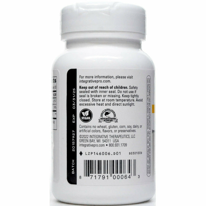 Integrative Therapeutics Calcium D-Glucarate 90 capsules suggested use label