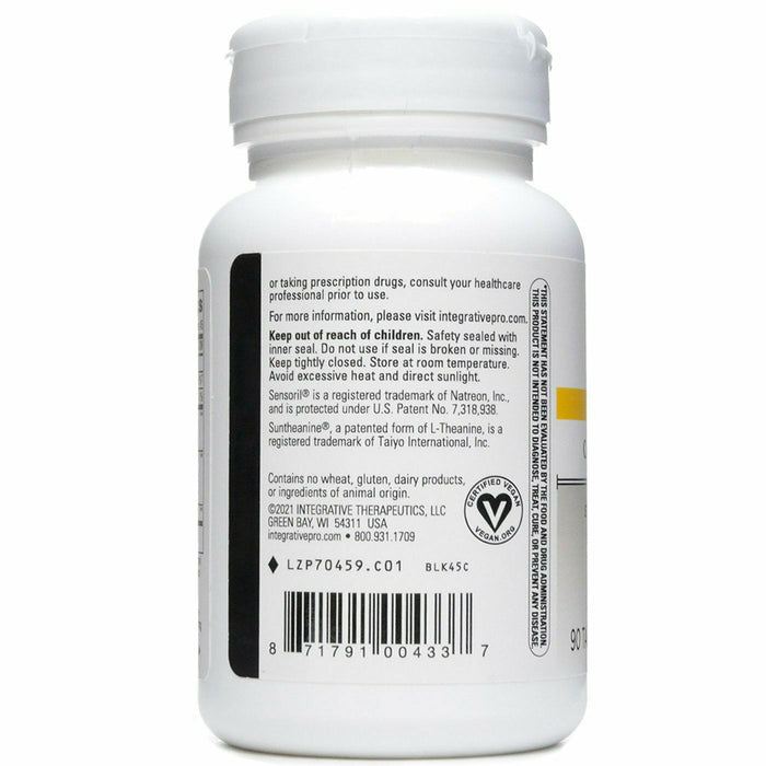 Integrative Therapeutics Cortisol Manager 90 tablets suggested use label