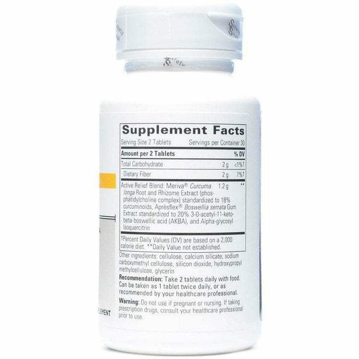 Integrative Therapeutics Curcumax Pro 60 tablets supplement facts label