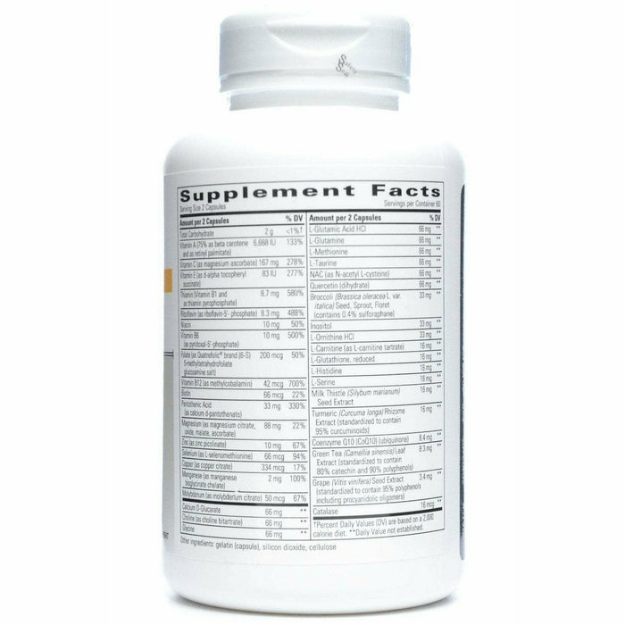Integrative Therapeutics Detoxication Factors 120 capsules supplement facts label
