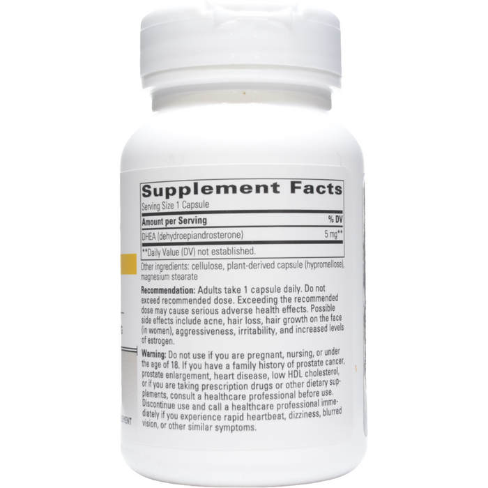 Integrative Therapeutics DHEA 5 mg 60 capsules supplement facts label