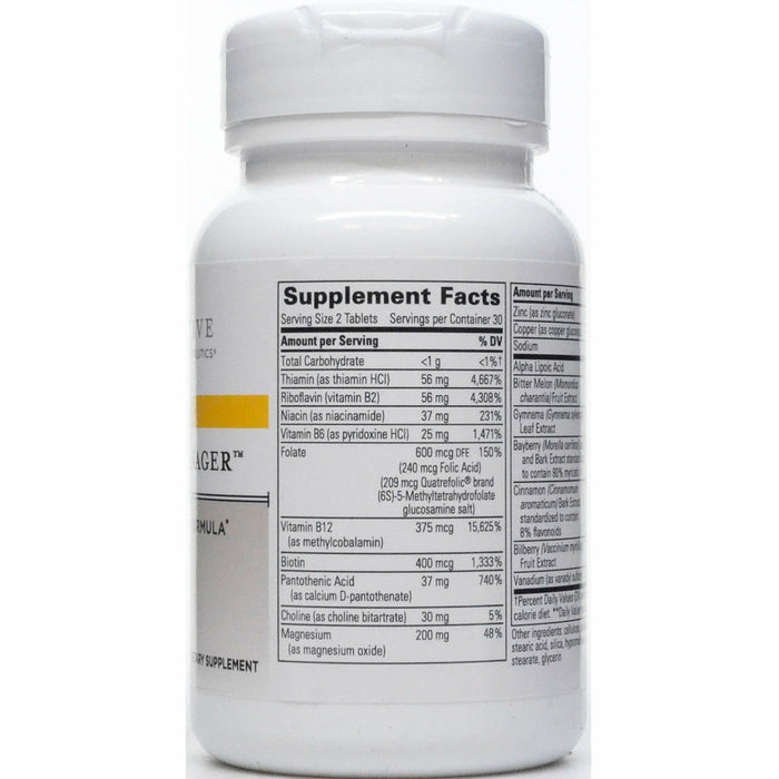Integrative Therapeutics Glycemic Manager 60 tablets supplement facts label