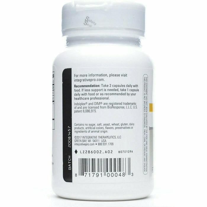 Integrative Therapeutics Indolplex 60 vegetarian capsules suggested use label